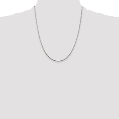 22 Inch Sterling Silver 1.75mm Singapore Chain W/4In Ext.