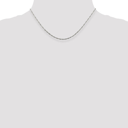 16 Inch Sterling Silver Rhodium-Plated 1.75mm Singapore Chain Necklace
