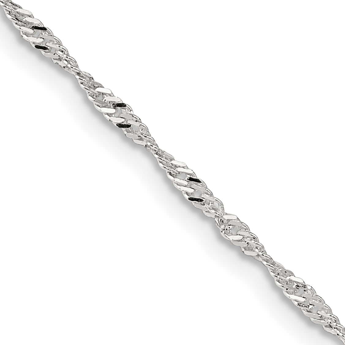 30 Inch Sterling Silver 1.75mm Singapore Chain Necklace