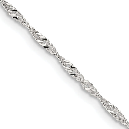 20 Inch Sterling Silver 1.75mm Singapore Chain Necklace