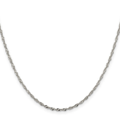 24 Inch Sterling Silver 2mm Singapore Chain Necklace