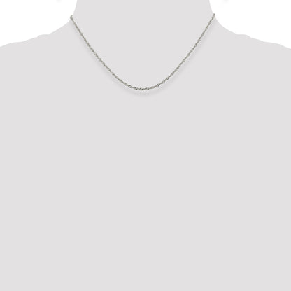 16 Inch Sterling Silver 2mm Singapore Chain Necklace