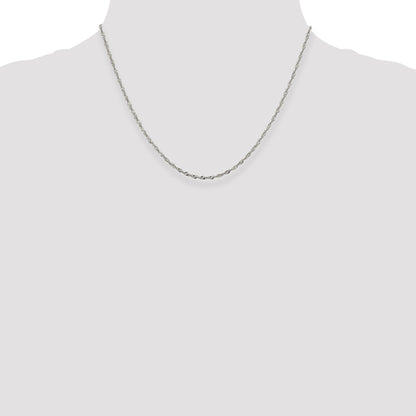 18 Inch Sterling Silver 2mm Singapore Chain W/2In Ext.