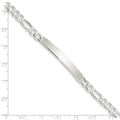 7 Inch Sterling Silver Figaro Link Id Bracelet