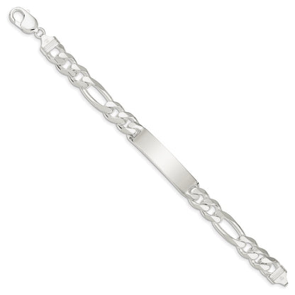 8 Inch Sterling Silver Figaro Link Id Bracelet