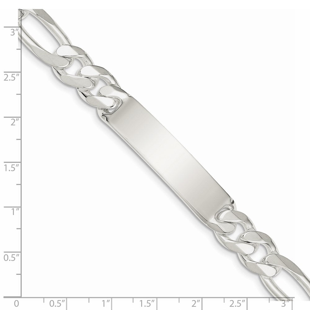 8 Inch Sterling Silver Figaro Link Id Bracelet
