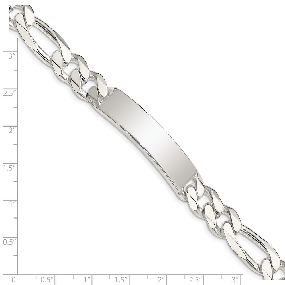8 Inch Sterling Silver Figaro Link Id Bracelet