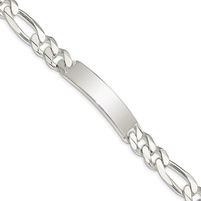 8 Inch Sterling Silver Figaro Link Id Bracelet