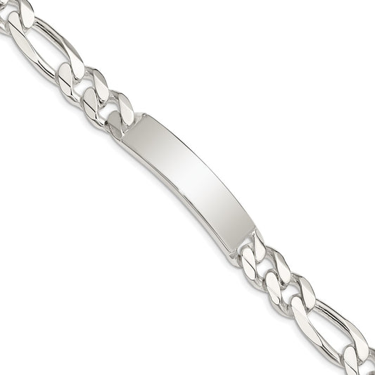 8 Inch Sterling Silver Figaro Link Id Bracelet