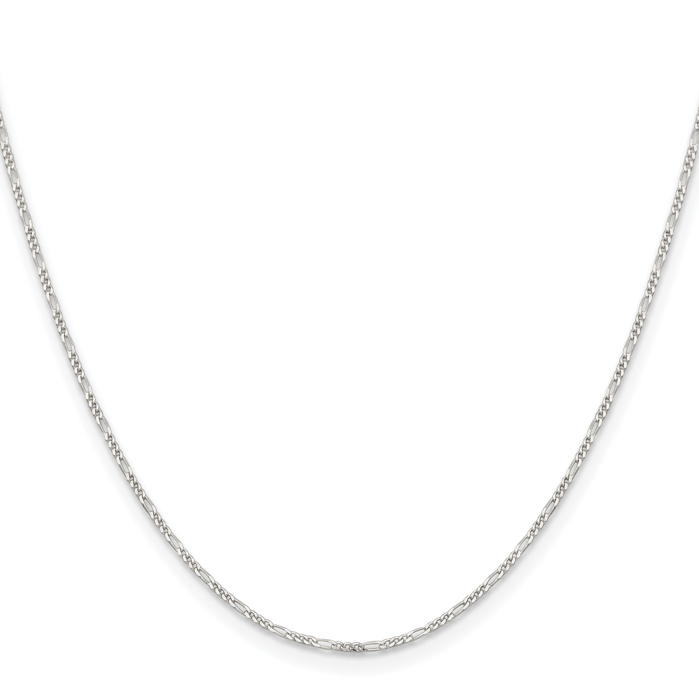 22 Inch Sterling Silver 1.2mm Figaro Chain Necklace