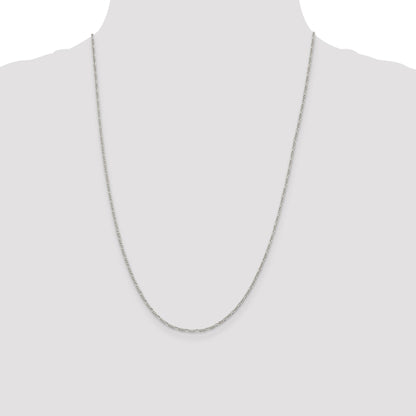 24 Inch Sterling Silver 1.4mm Figaro Chain Necklace