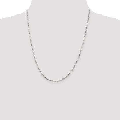 22 Inch Sterling Silver 1.75mm Figaro Chain Necklace