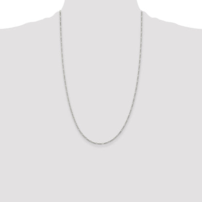 26 Inch Sterling Silver 1.75mm Figaro Chain Necklace