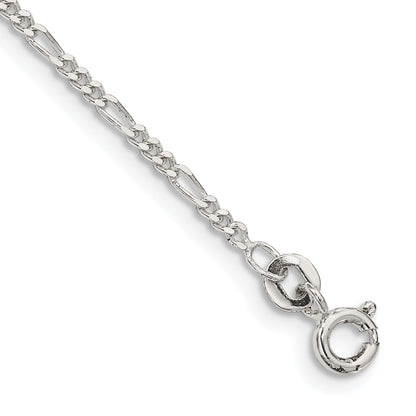 8 Inch Sterling Silver 1.75mm Figaro Chain Bracelet