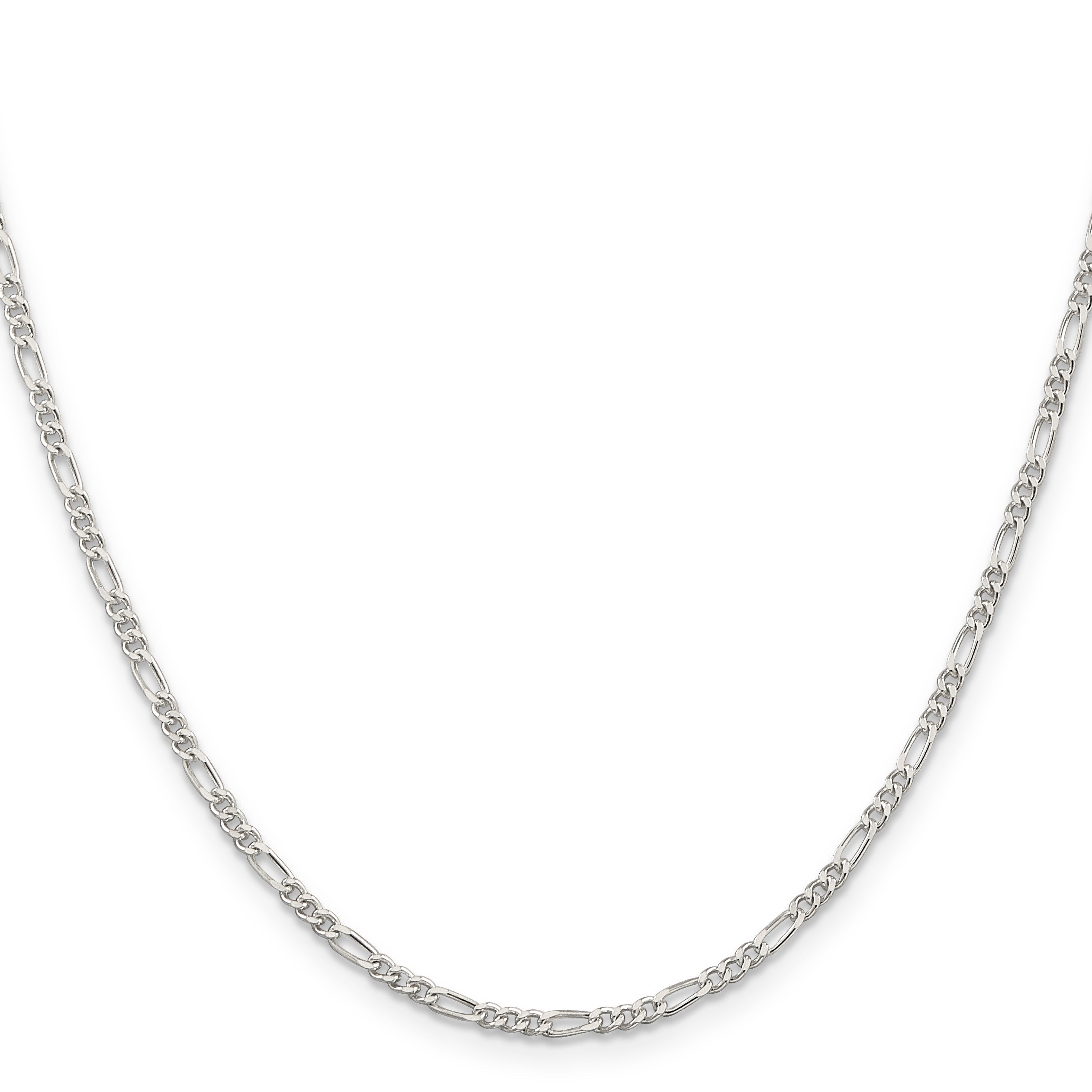 20 Inch Sterling Silver 2.25mm Figaro Chain Necklace