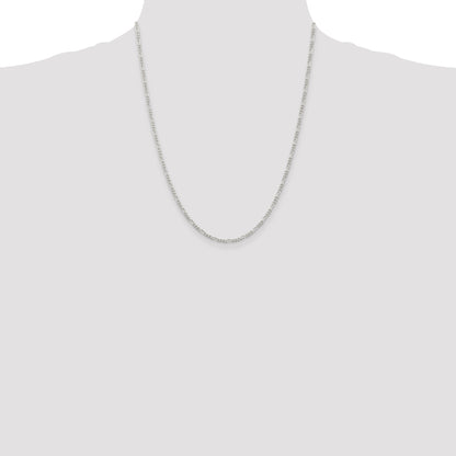22 Inch Sterling Silver 2.25mm Figaro Chain Necklace