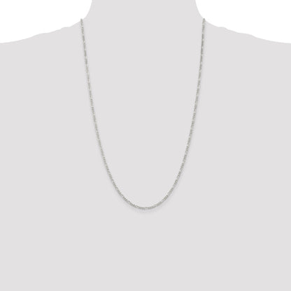 26 Inch Sterling Silver 2.25mm Figaro Chain Necklace