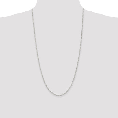 28 Inch Sterling Silver 2.25mm Figaro Chain Necklace
