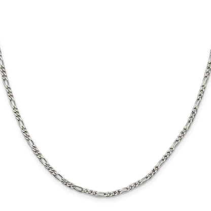 14 Inch Sterling Silver 2.5mm Figaro Chain Necklace