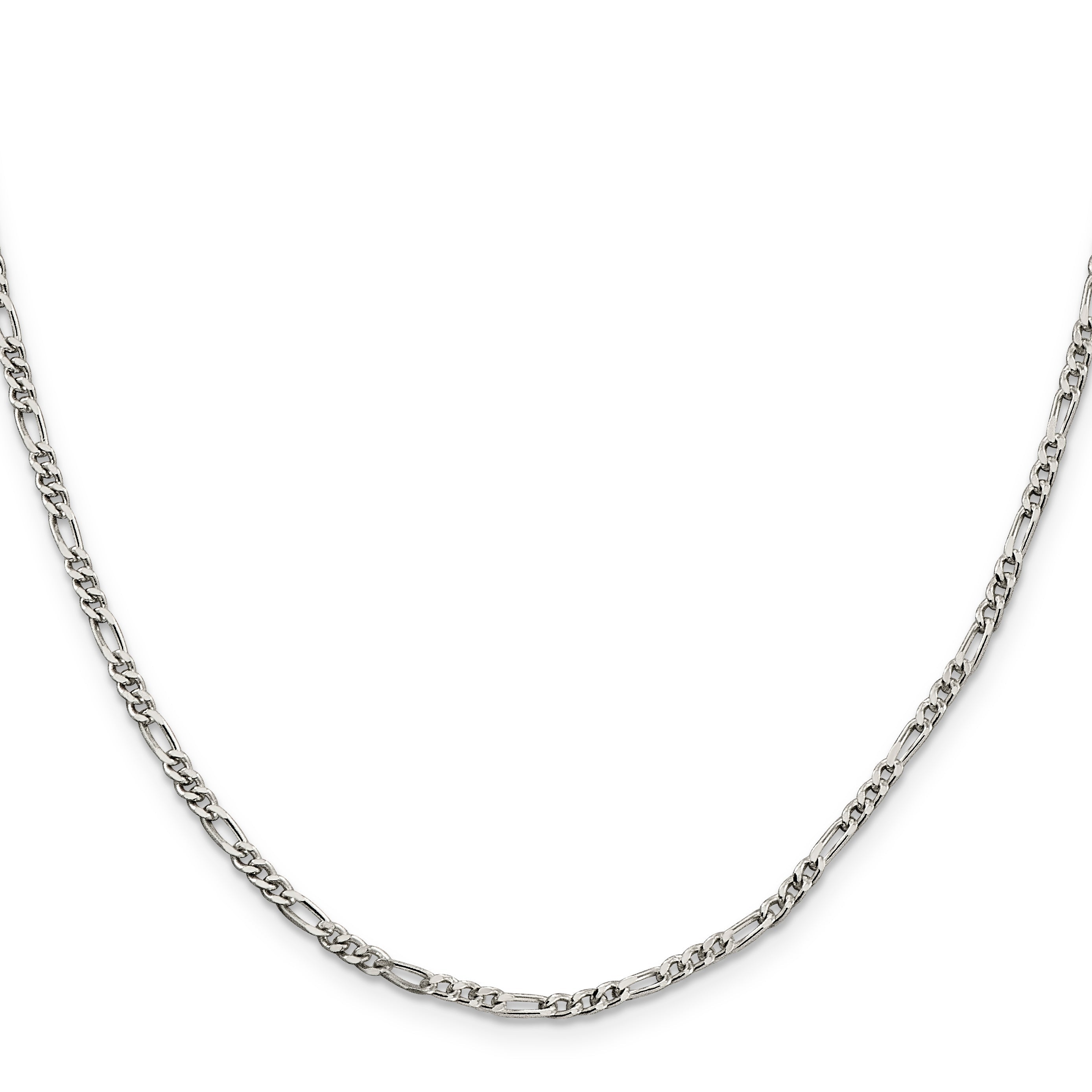 18 Inch Sterling Silver 2.5mm Figaro Chain Necklace