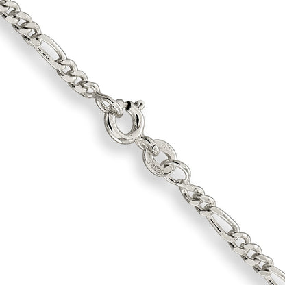 14 Inch Sterling Silver 2.5mm Figaro Chain Necklace