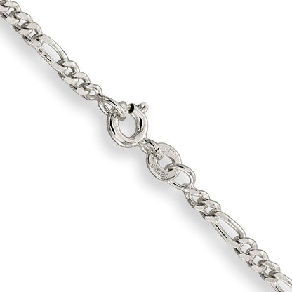 18 Inch Sterling Silver 2.5mm Figaro Chain Necklace