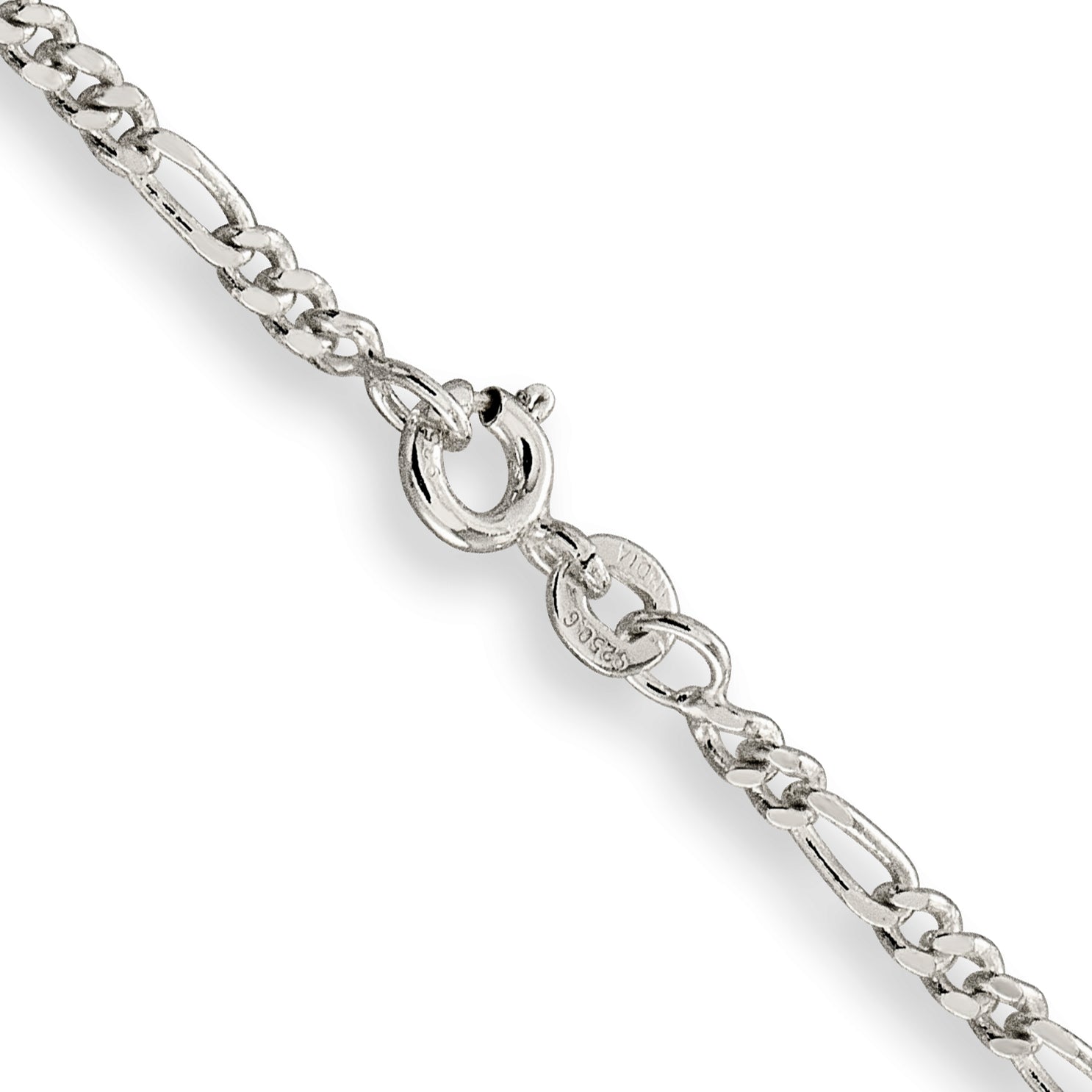 28 Inch Sterling Silver 2.5mm Figaro Chain Necklace