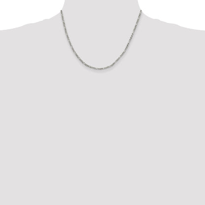 18 Inch Sterling Silver 2.5mm Figaro Chain Necklace