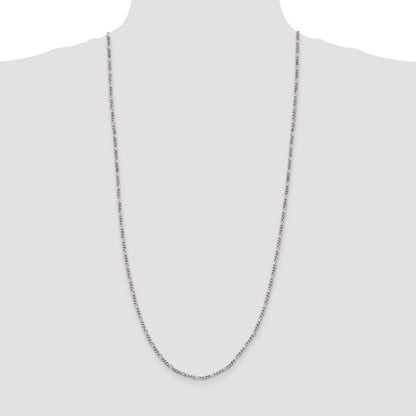 30 Inch Sterling Silver 2.5mm Figaro Chain Necklace