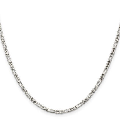 24 Inch Sterling Silver 2.85mm Figaro Chain Necklace
