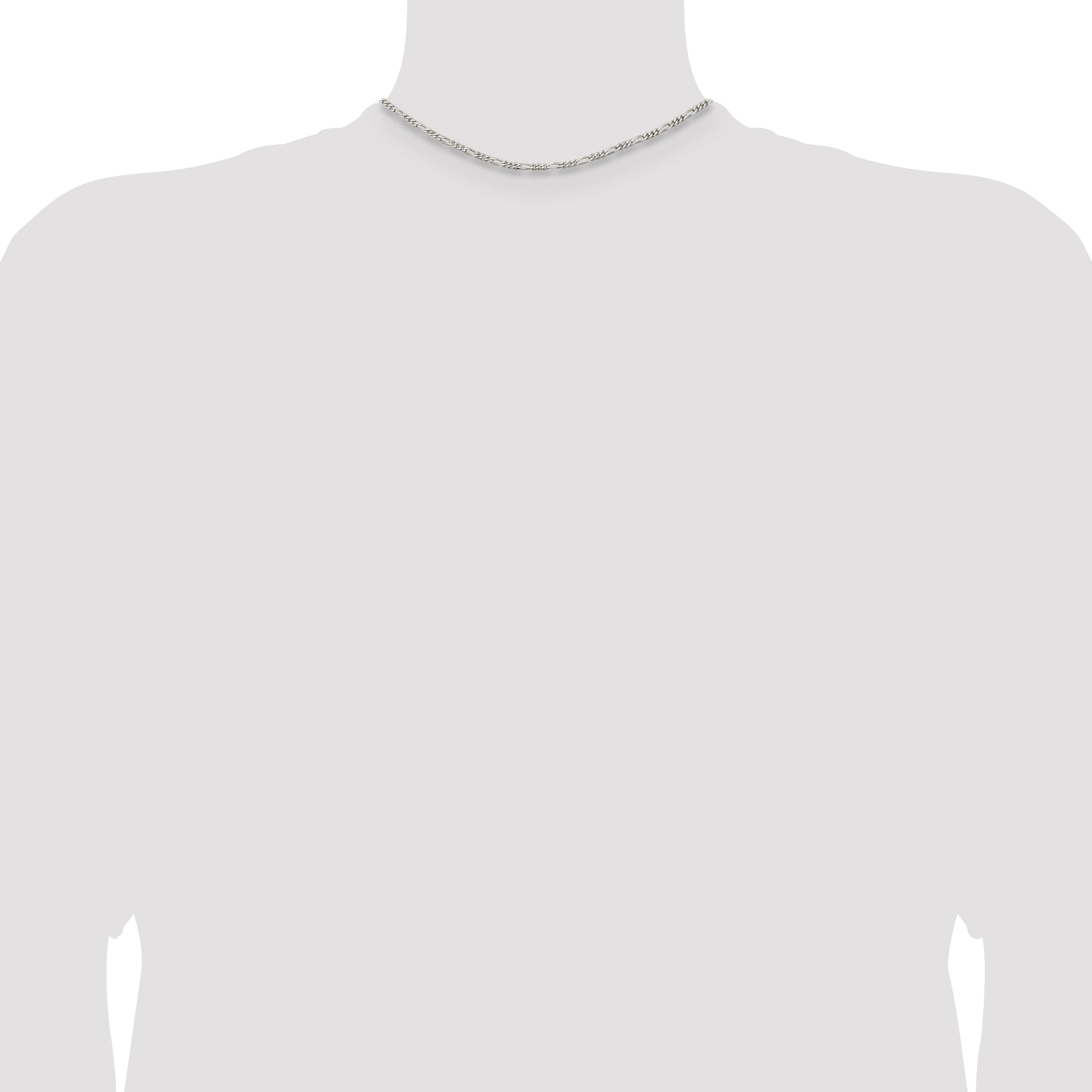 14 Inch Sterling Silver 2.85mm Figaro Chain Necklace