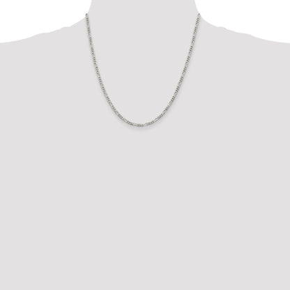 20 Inch Sterling Silver 2.85mm Figaro Chain Necklace