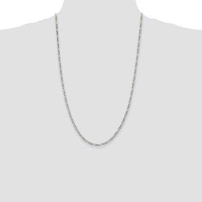 26 Inch Sterling Silver 2.85mm Figaro Chain Necklace