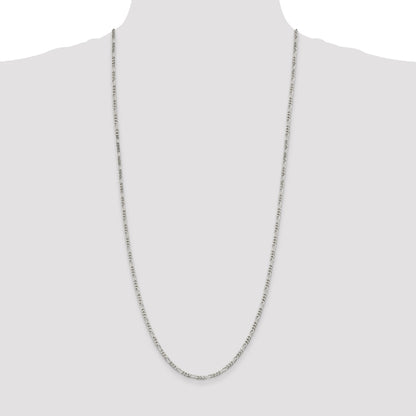 30 Inch Sterling Silver 2.85mm Figaro Chain Necklace