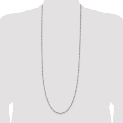 36 Inch Sterling Silver 2.85mm Figaro Chain Necklace
