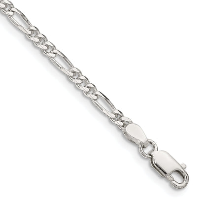 6 Inch Sterling Silver 2.85mm Figaro Chain Bracelet