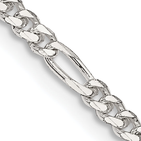 22 Inch Sterling Silver 2.85mm Figaro Chain Necklace