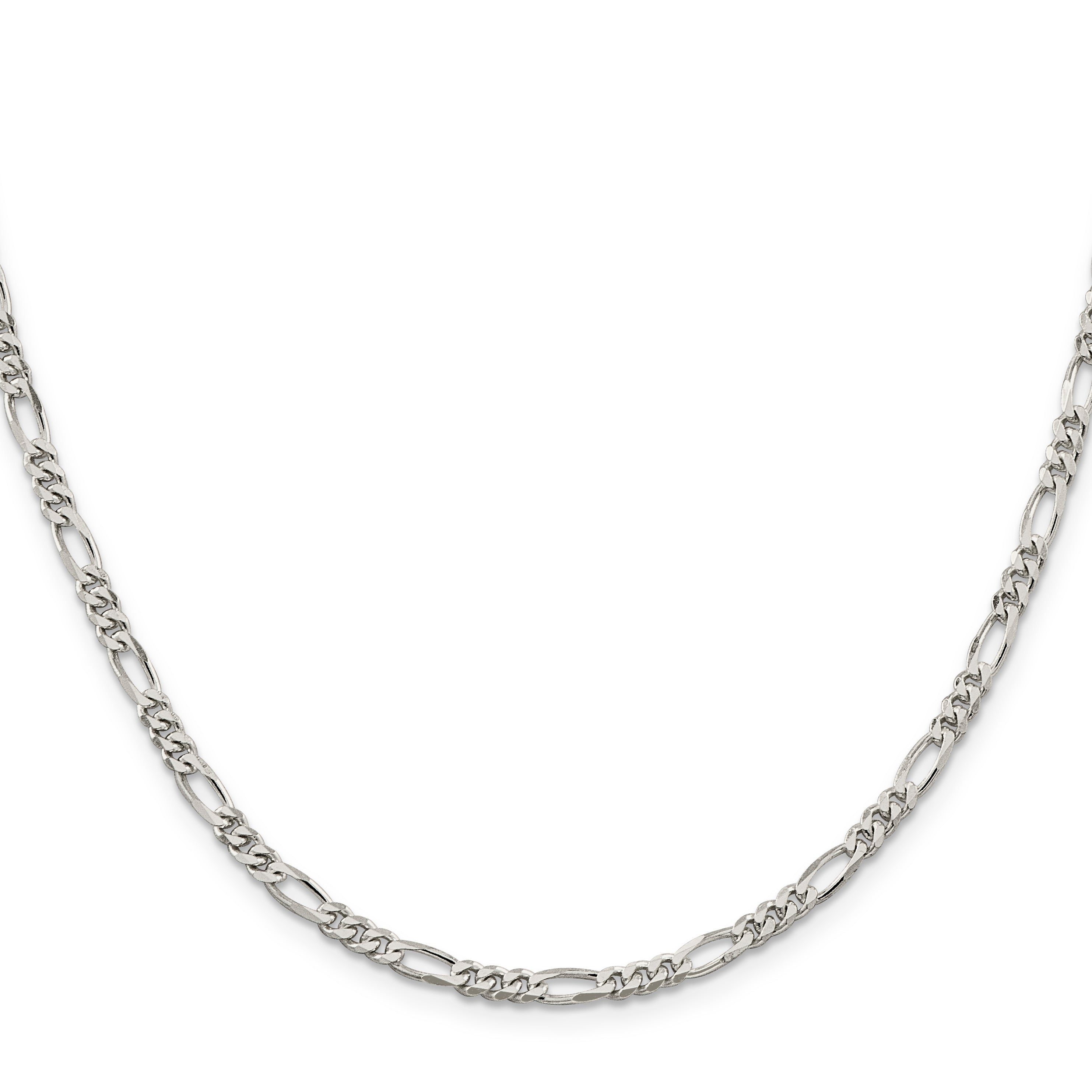 24 Inch Sterling Silver 3.5mm Figaro Chain Necklace