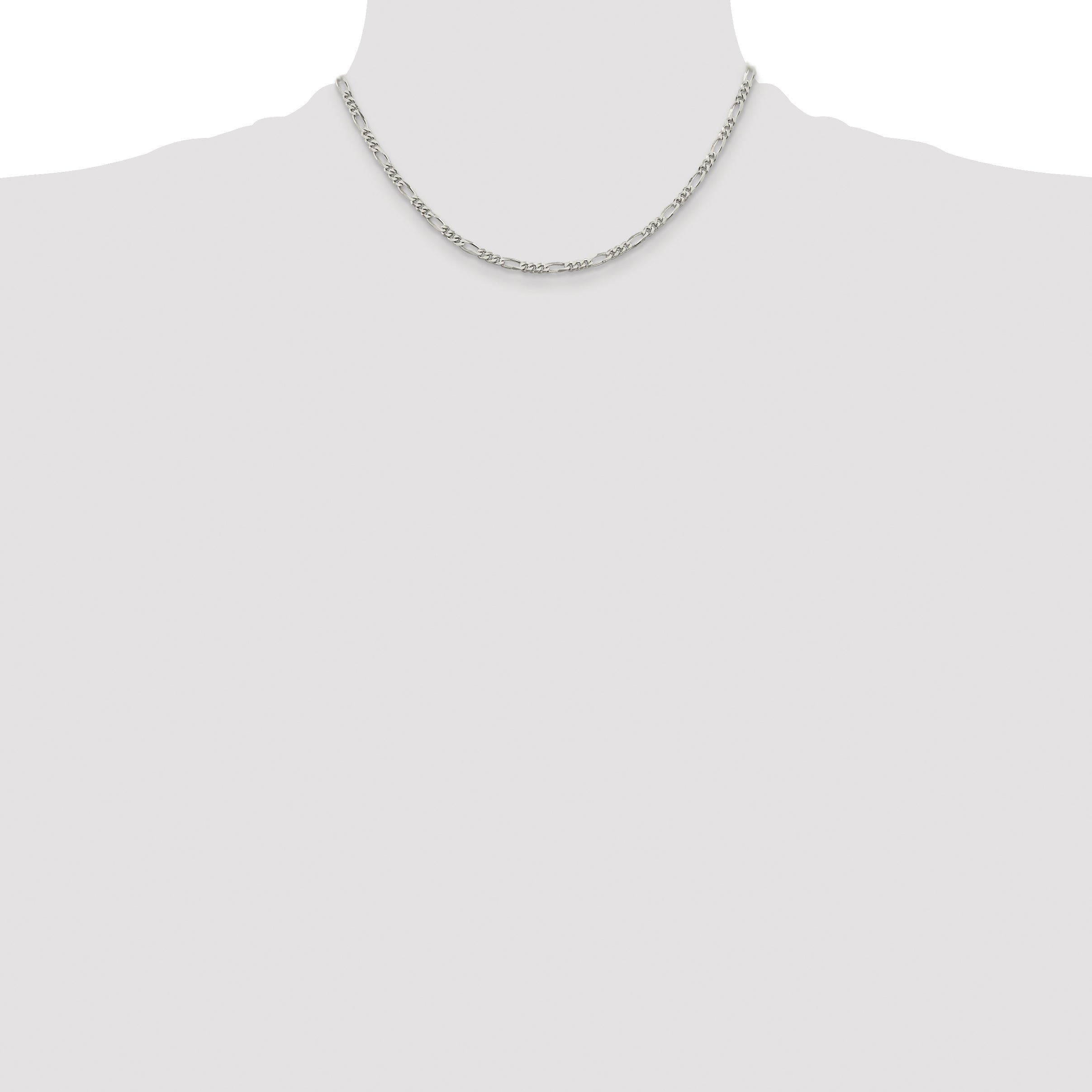 16 Inch Sterling Silver 3.5mm Figaro Chain Necklace
