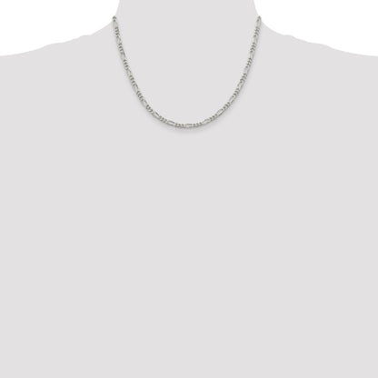18 Inch Sterling Silver 3.5mm Figaro Chain Necklace