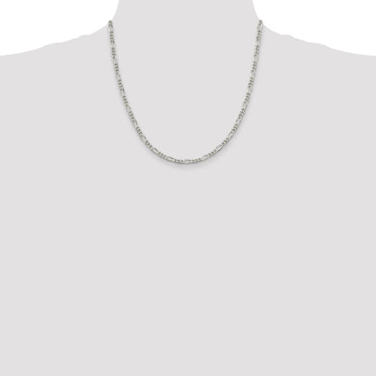 20 Inch Sterling Silver 3.5mm Figaro Chain Necklace