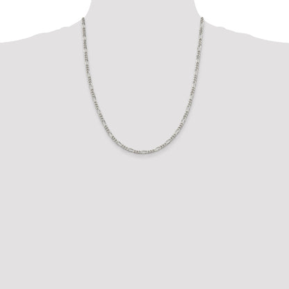 22 Inch Sterling Silver 3.5mm Figaro Chain Necklace