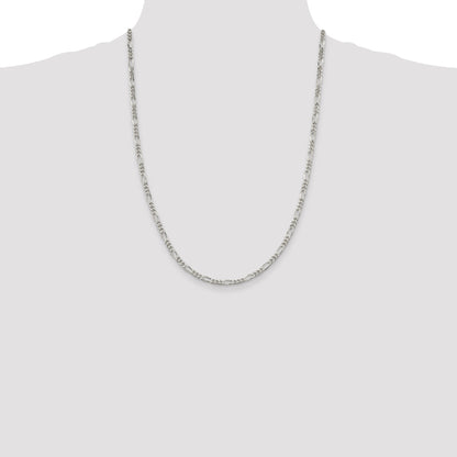 24 Inch Sterling Silver 3.5mm Figaro Chain Necklace