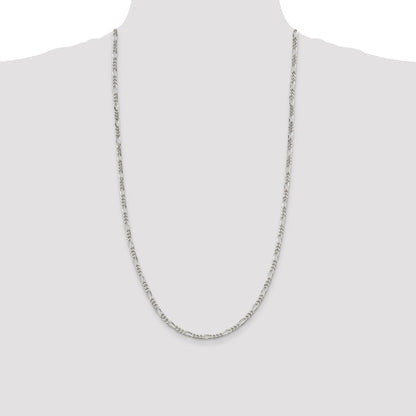28 Inch Sterling Silver 3.5mm Figaro Chain Necklace