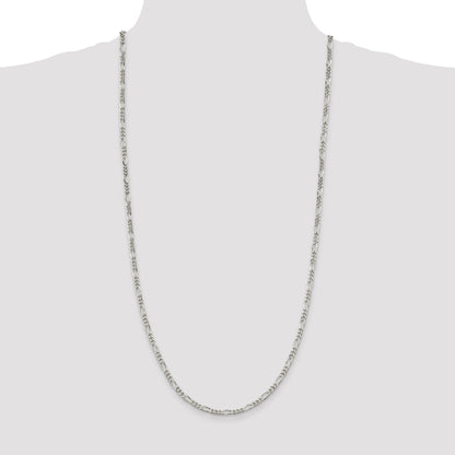 30 Inch Sterling Silver 3.5mm Figaro Chain Necklace