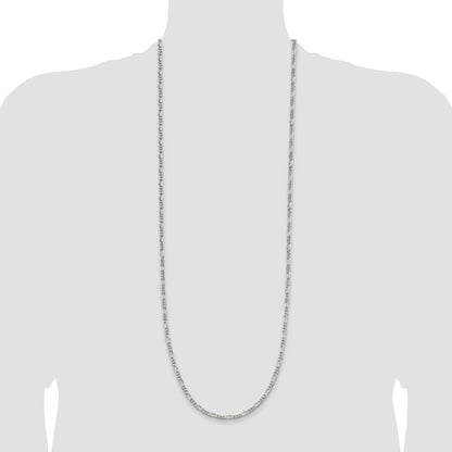 36 Inch Sterling Silver 3.5mm Figaro Chain Necklace