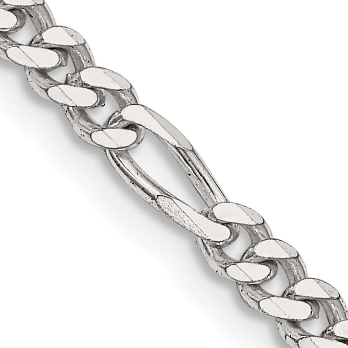 28 Inch Sterling Silver 3.5mm Figaro Chain Necklace
