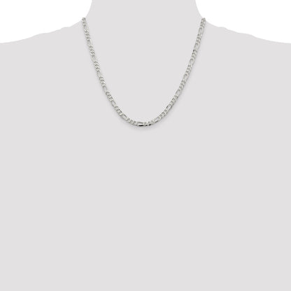 20 Inch Sterling Silver 4.5mm Figaro Chain Necklace