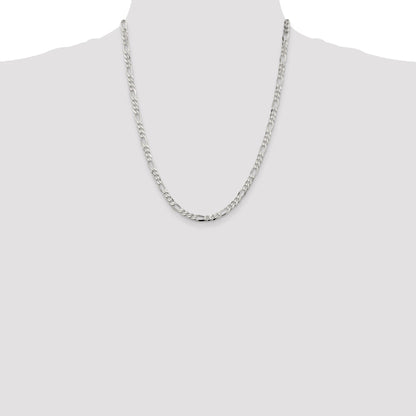22 Inch Sterling Silver 4.5mm Figaro Chain Necklace