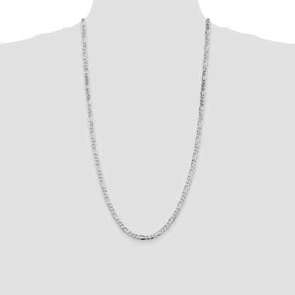 28 Inch Sterling Silver 4.5mm Figaro Chain Necklace